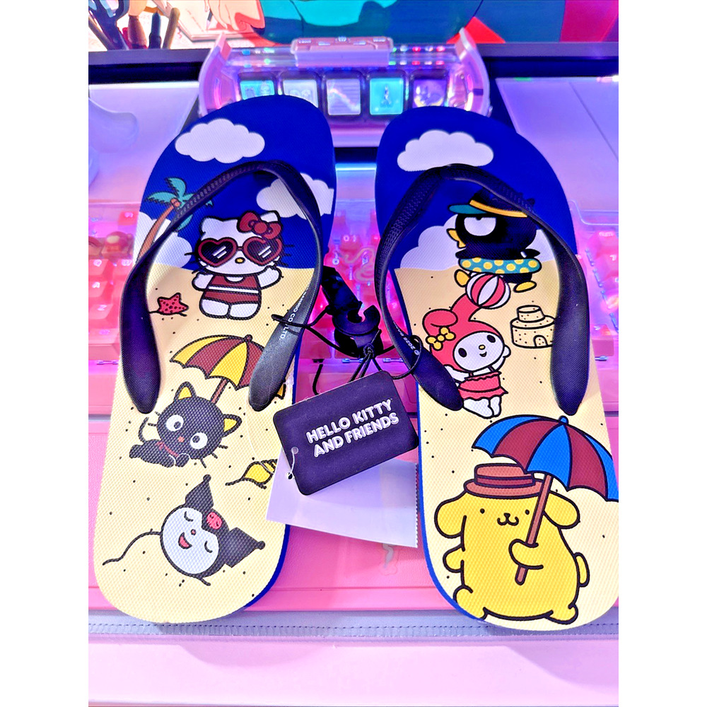 Hello Kitty & Friends Flip Flops Sandals Size 11 Summer Beach 2025 Sanrio Blue